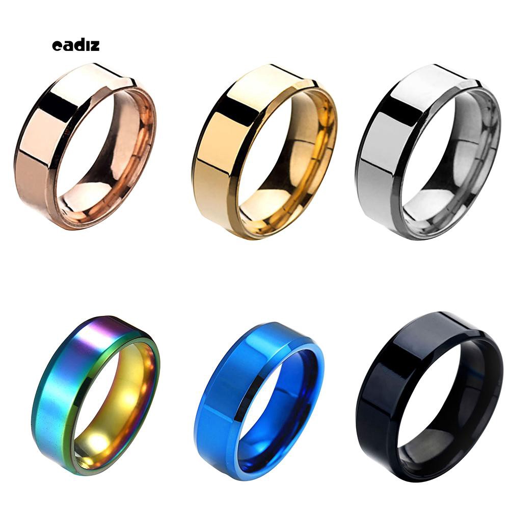 Nhẫn nam nữ tráng gương bằng thép không gỉ