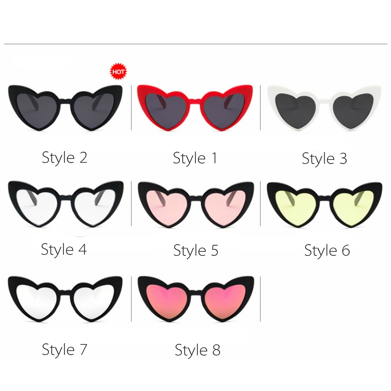 Kính mát chống nắng UV400 hình trái tim hợp thời trang cho nữ