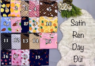 ( Freesize Dây ) Đồ Bộ Lụa Dây Đùi