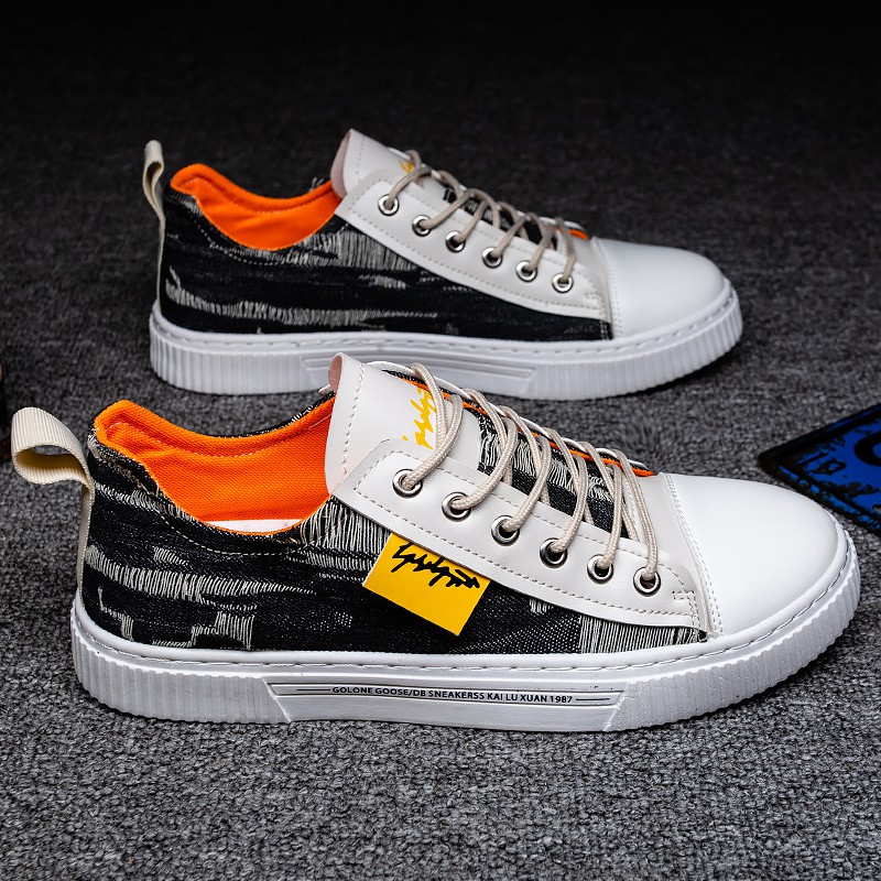 [Freeship] Giày Sneaker Nam Vải Bò Rách Phối Da Cao Cấp, Fullbox 2 màu | BigBuy360 - bigbuy360.vn