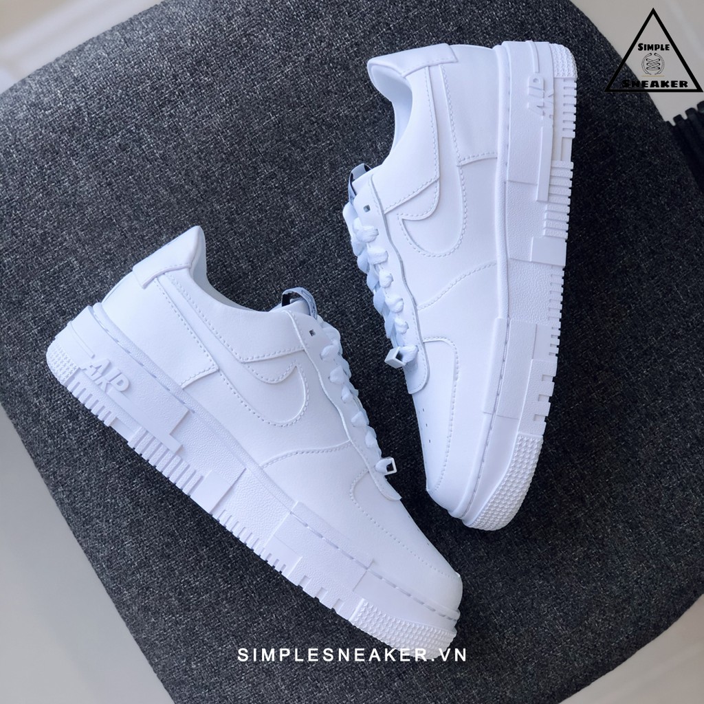 Giày Nike Air Force 1 Pixel White Chính Hãng 💙SIMPLE SNEAKER💙 Nike AF1 Pixel Màu Trắng Tăng Chiều Cao [CK6649-100]