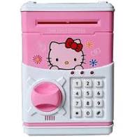Két Sắt Điện Tử Vân Tay Mini Đô Rê Mon ,Mèo Hồng Kitty Dạy Bé Tiết Kiệm .TTCA
