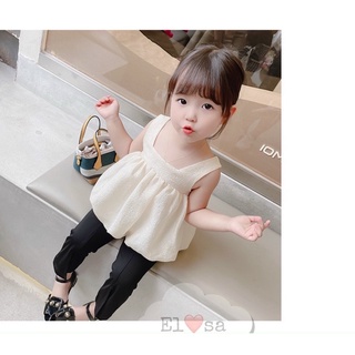 Set áo phồng bí ngô quần loe cho bé gái