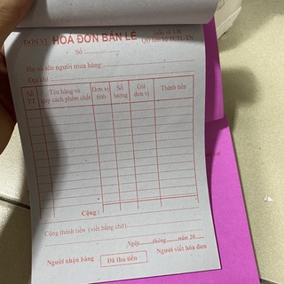 Hoá đơn bán lẻ 1 liên 48 tờ (1 quyển)