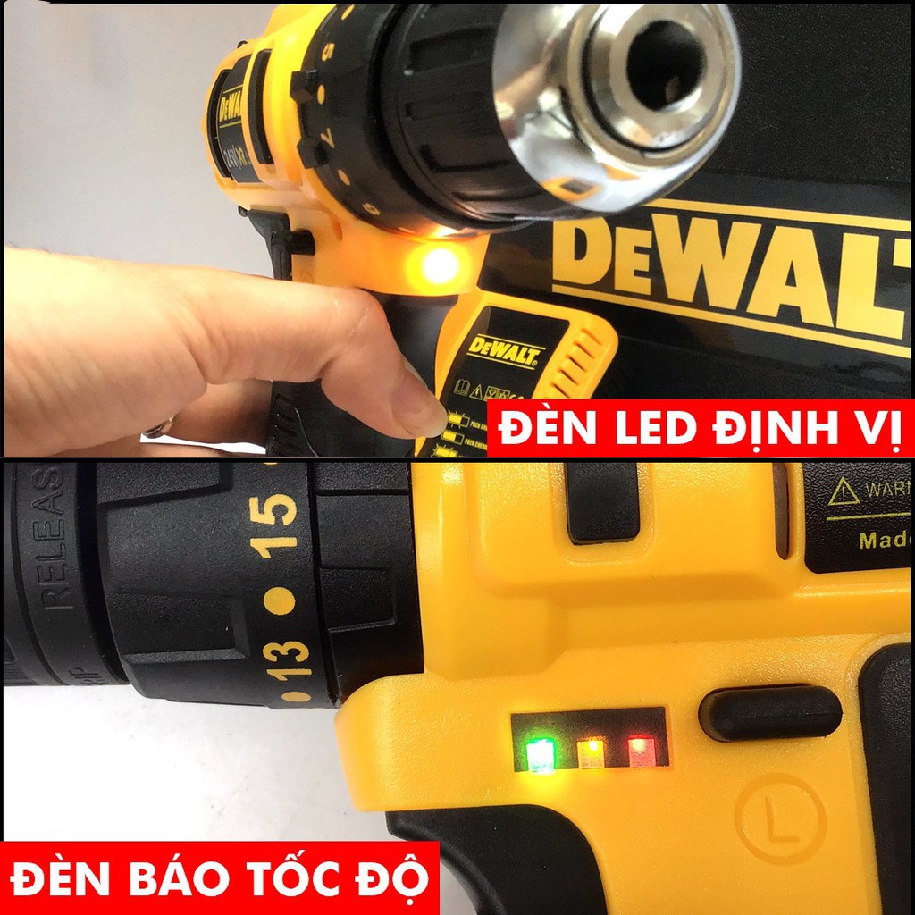 [ Hàng đẹp - giá đẹp ]  Máy Khoan Pin Dewalt 24V - 3 CHỨC NĂNG - Khoan Gỗ, Khoan Sắt, Khoan Bê Tông