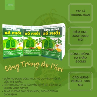 Đông trùng bổ phổi giúp bổ phổi, ích phế, giảm ho hộp 30 viên