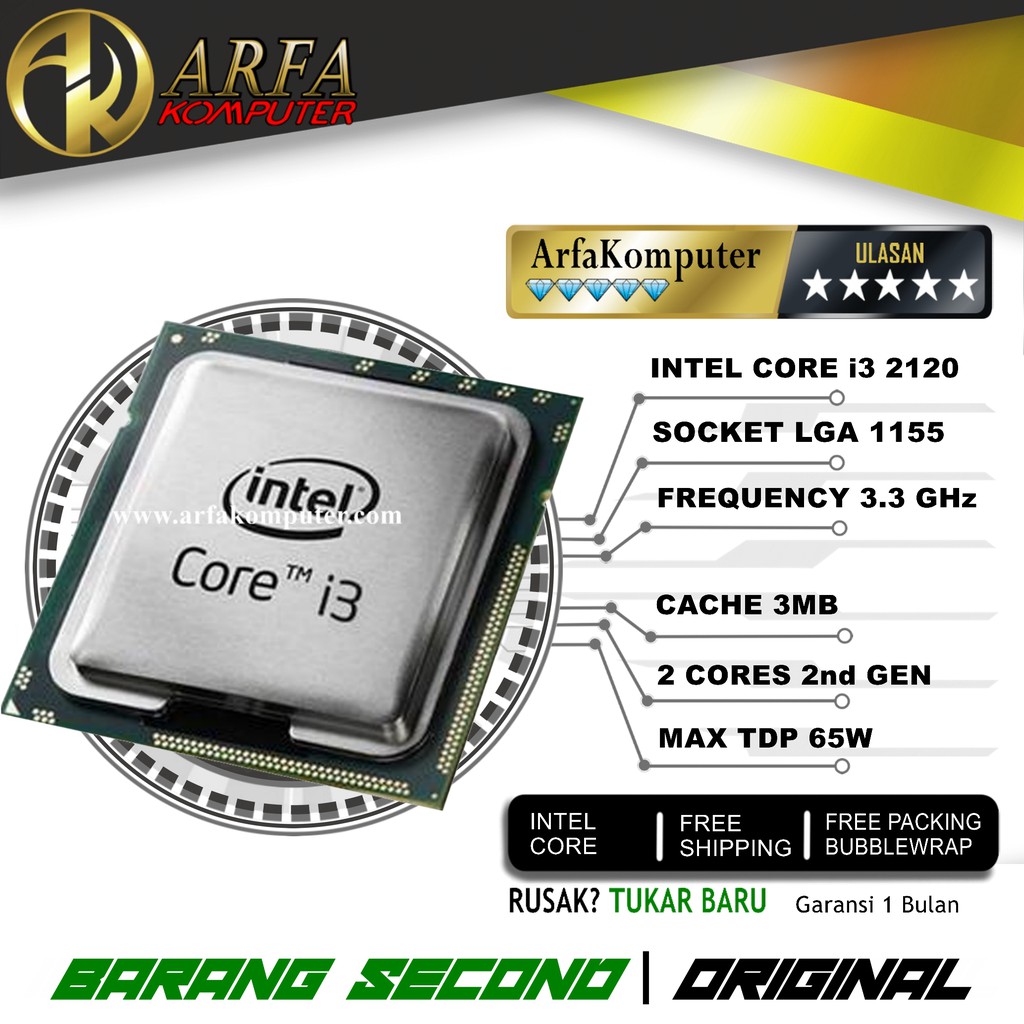 Ổ Cắm Intel Lõi I3-2120 3.3ghz 1155 Lga