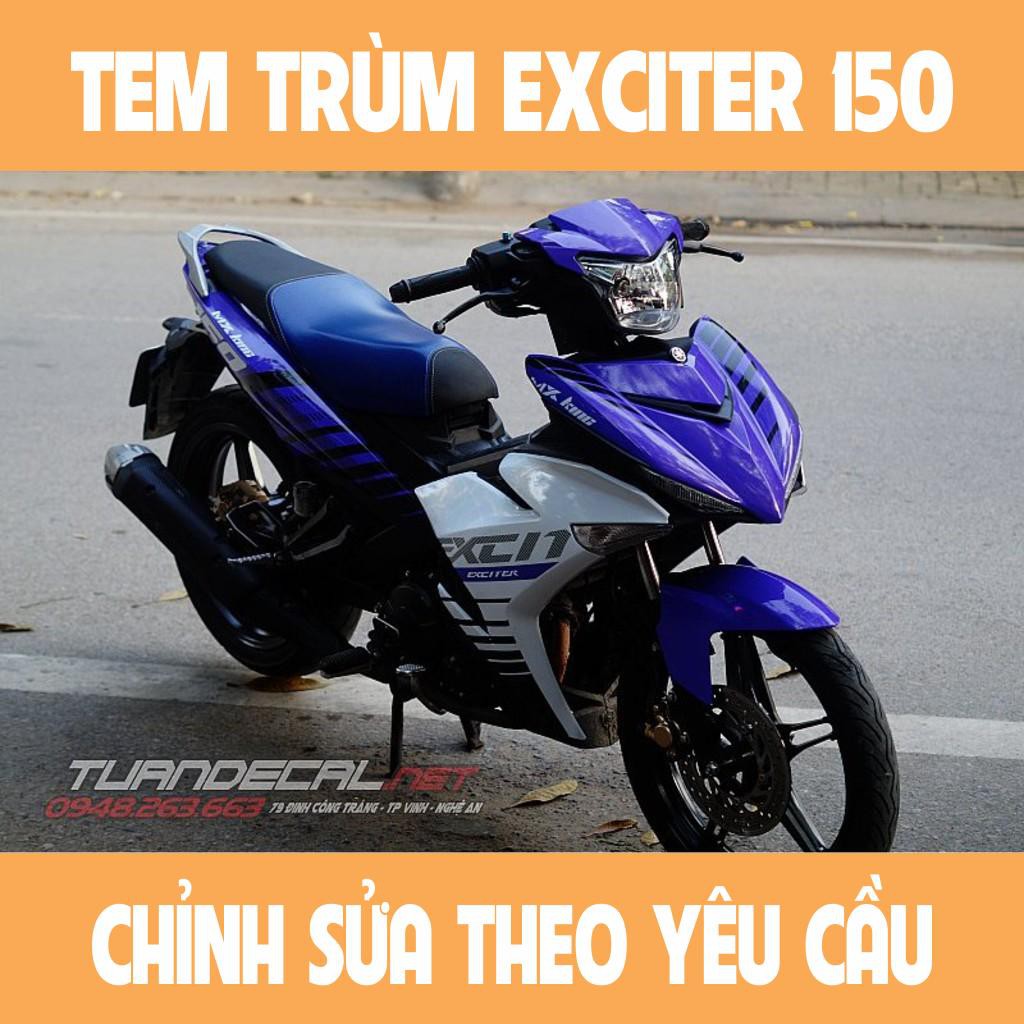 Tem Trùm Exciter 150 MxKing Tím Trắng Đẹp