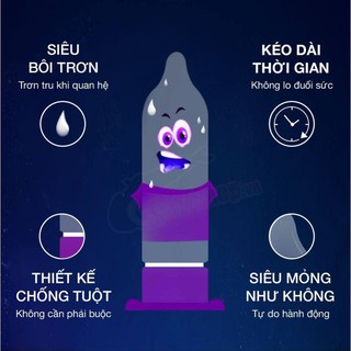 Bao cao su siêu mỏng Durex Invisible  nhiều gel tăng khoái cảm hộp 10 bao chính hãng (che tên sản phẩm kín đáo)