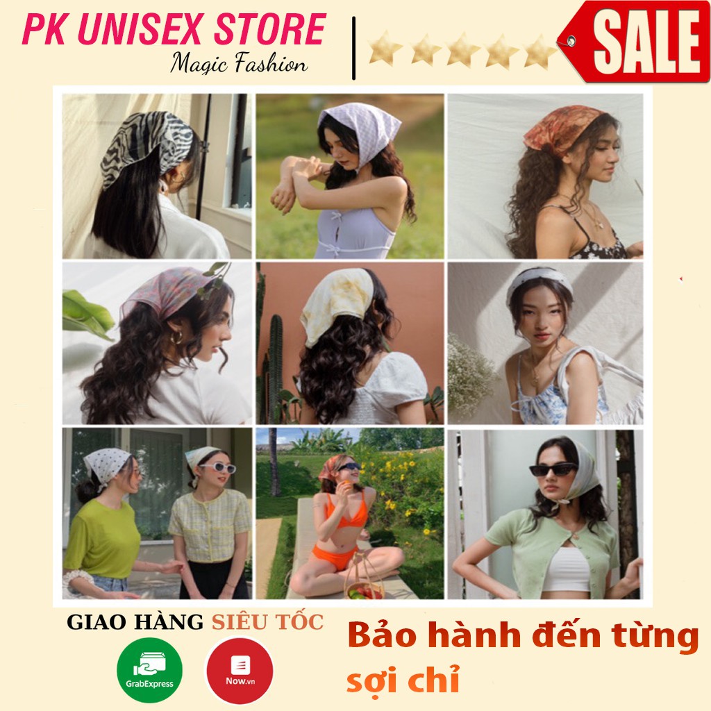 💗 SIÊU HOT💗 Khăn Bandana Họa Tiết Trùm Đầu, Khăn Bandana Làm Áo, Khăn Turban Đa Năng Nhiều Màu Làm Áo Mia K09