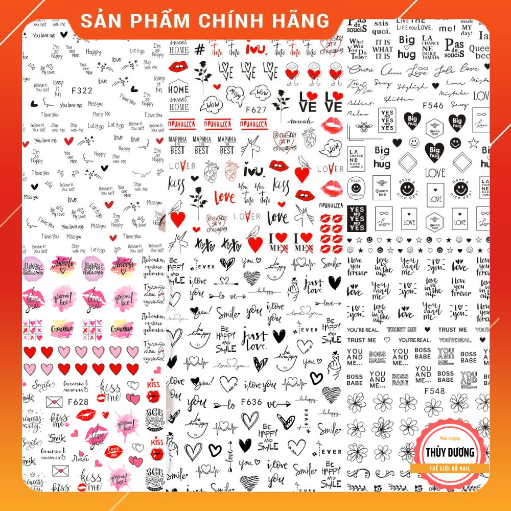 Sticker dán móng chữ 2