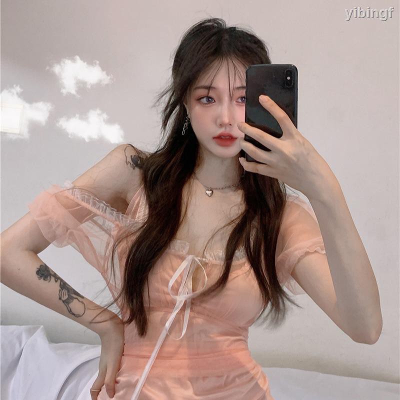 Đầm Hai Dây Phối Lưới Xinh Xắn Kiểu Pháp Dành Cho Nữ 2020 | BigBuy360 - bigbuy360.vn