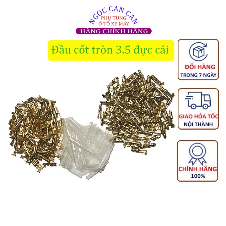 Bộ cốt cos đồng đầu đạn cắm đực cái vỏ nhựa điện xe máy 3.5mm ( bộ 10 và bộ 50)