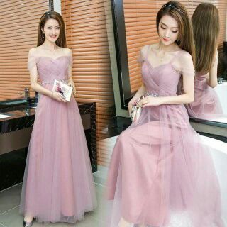 ĐẦM MAXI TRỄ VAI LƯỚI XẾP