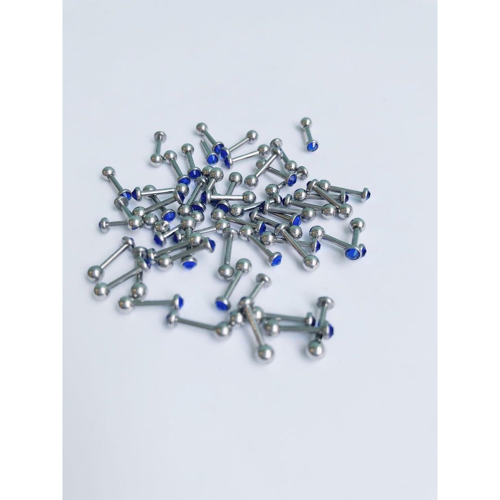 KHUYÊN TAI NỤ ĐÁ PHA LÊ VIỀN BO NHIỀU MÀU - KO HAN GỈ