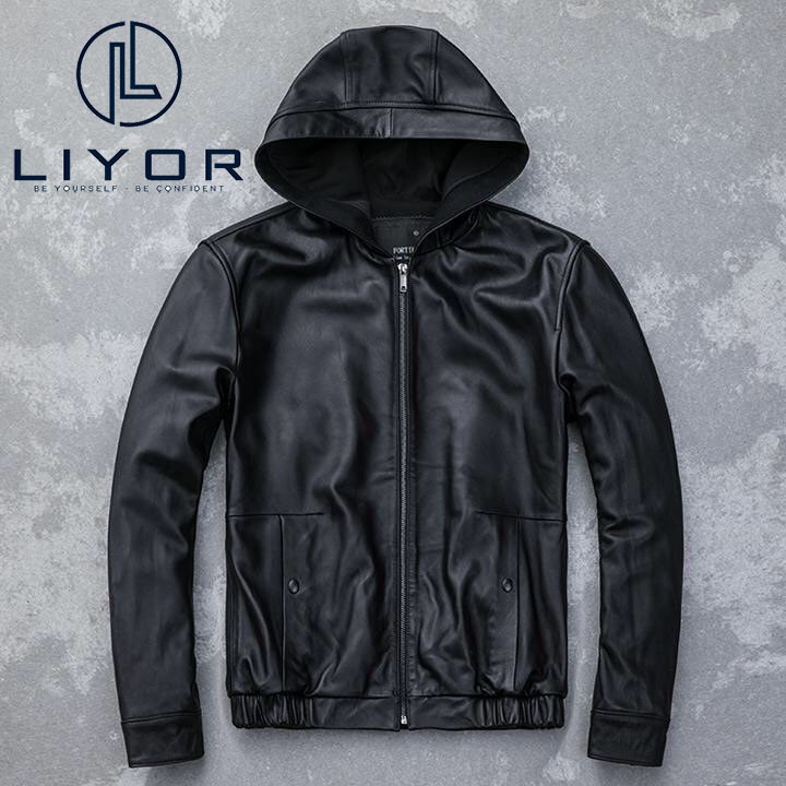 Áo khoác da lót nỉ Liyor thiết kế đơn giản phù hợp với dáng người dưới 85kg - AKD4001