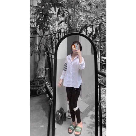 Áo Sơ Mi Dài Tay 4 Vạch Tay Màu Trắng, Áo Sơ Mi Form Rộng Unisex | BigBuy360 - bigbuy360.vn