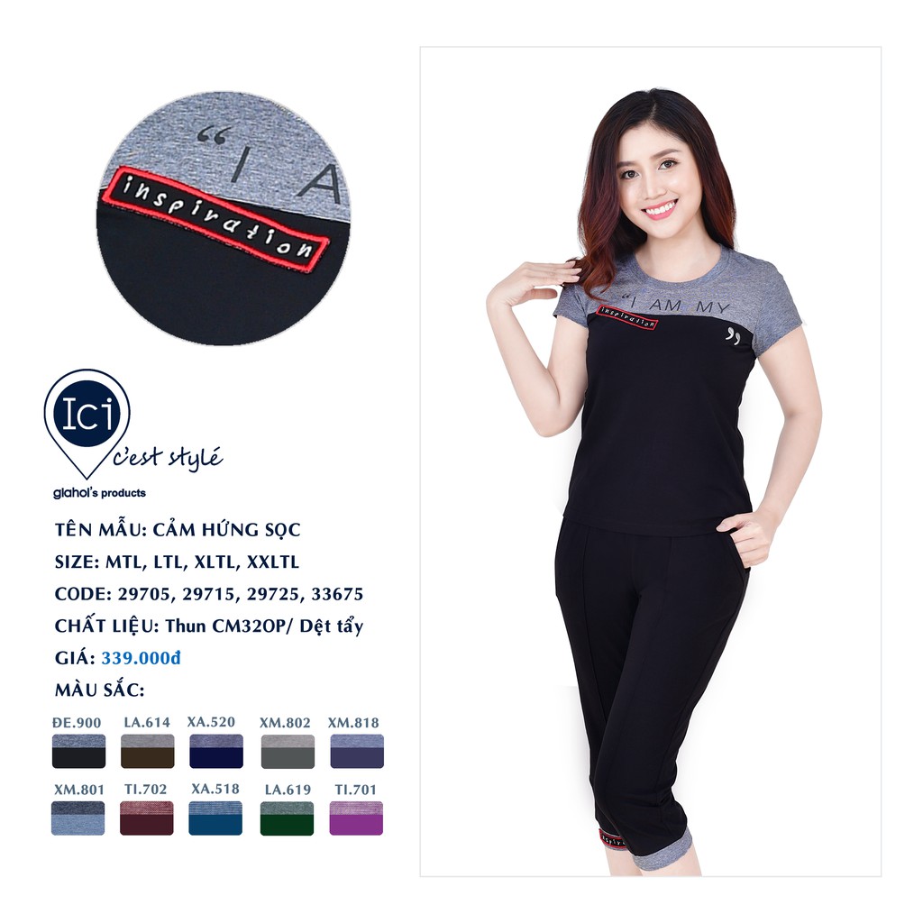 Bộ mặc nhà quần lửng Gia Hồi size M, XXL