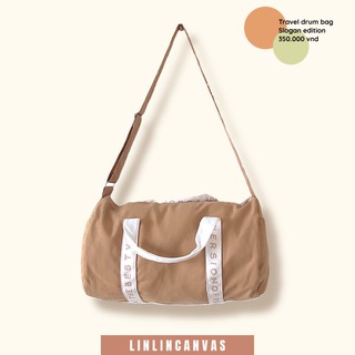 Túi trống du lịch size lớn có slogan Linlincanvas