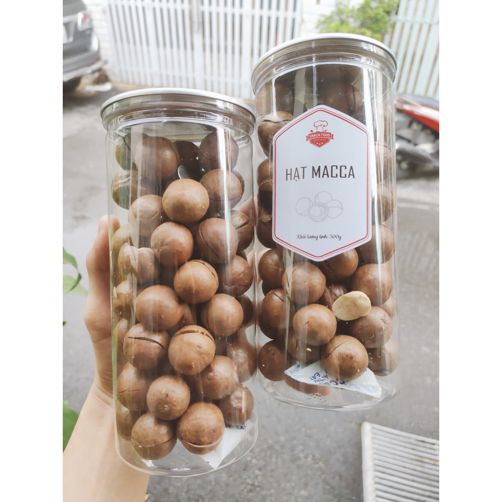 500gr HẠT MACCA nứt vỏ, Macadamia, Mắc ca, hàng loại 1, kèm đồ khui, hủ pet, Đồ ăn vặt Snack Food