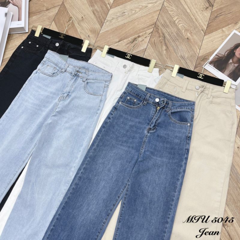 Quần jean trơn ống suông hàng QCL1
