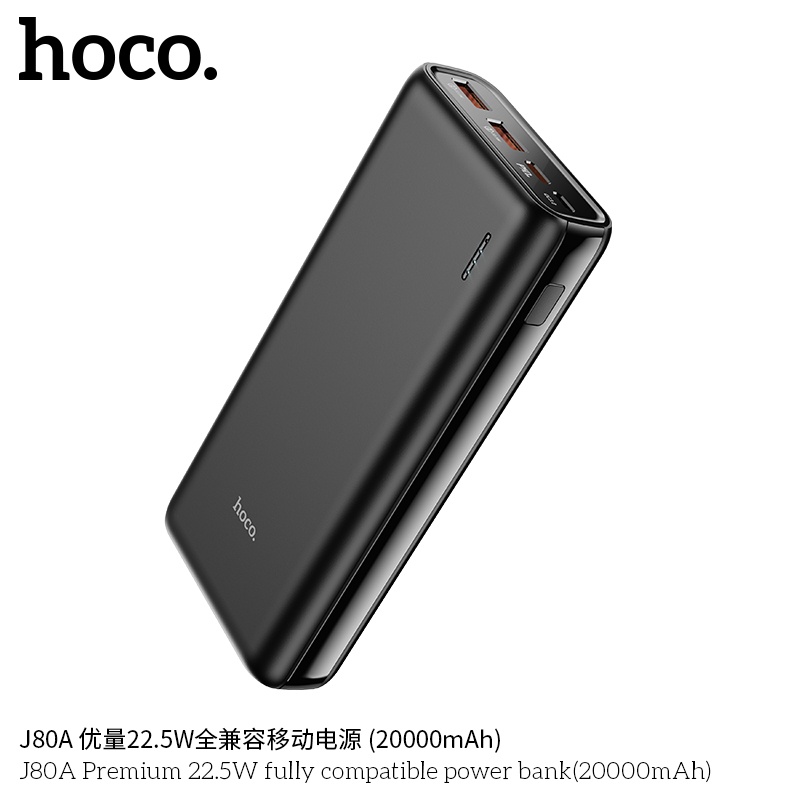 Sạc dự phòng 20000mAh Hoco J80A, sạc nhanh PD 22.5W - 5A - có đèn led hiển thị pin - Bảo hành 12 tháng