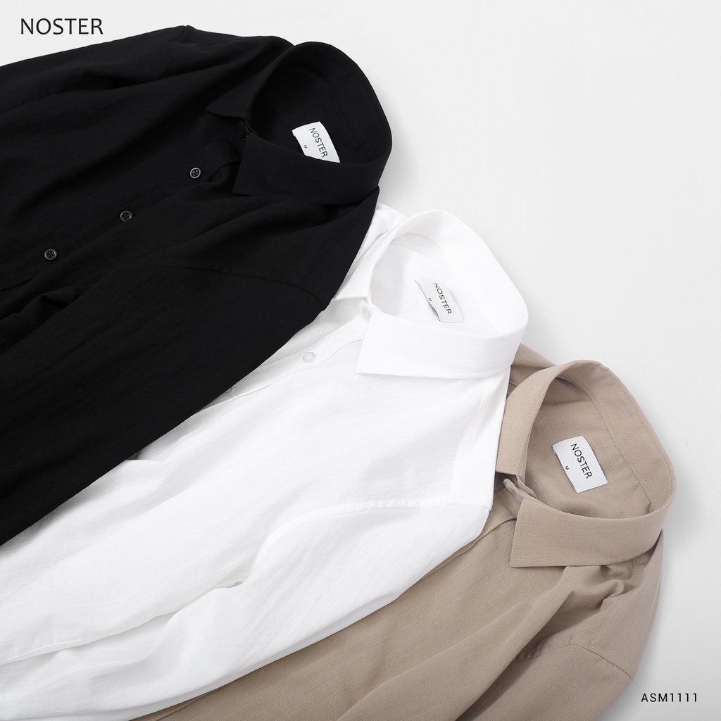 Áo sơ mi nam dài tay basic, chất vải dầy dặn, phom dáng đẹp - Thương hiệu NOSTER mã ASM1111