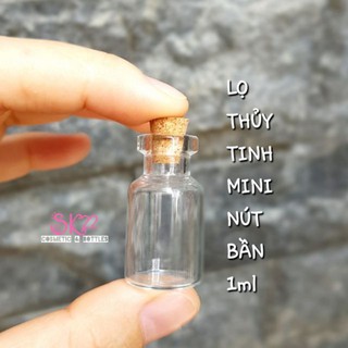 Set 6 LỌ THỦY TINH MINI NÚT NHỰA 1ml/2ml/3ml