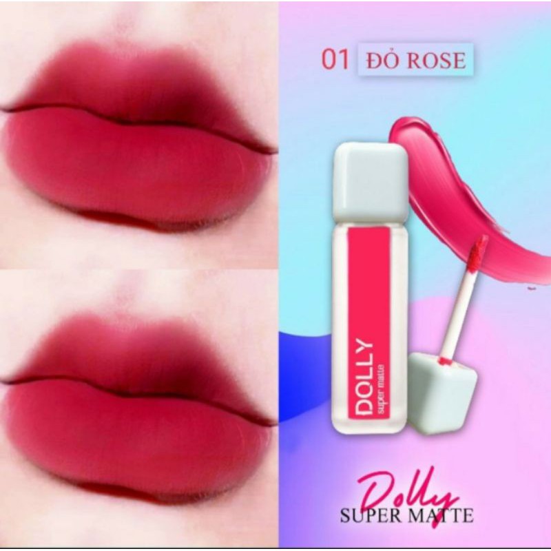 " ĐỎ ROSE 01 " SON DOLLY SUPER MATTE HOT TREND 2021.