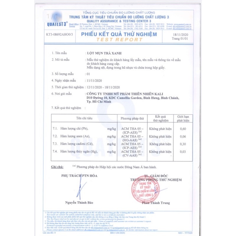 Lột Mụn Trà Xanh KALI 100 % Thiên Nhiên