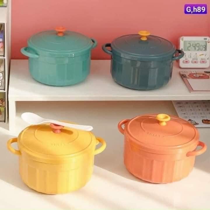 BÁT MÌ 2 QUAI RUỘT INOX CAO CẤP KÈM MUỖNG CUTE