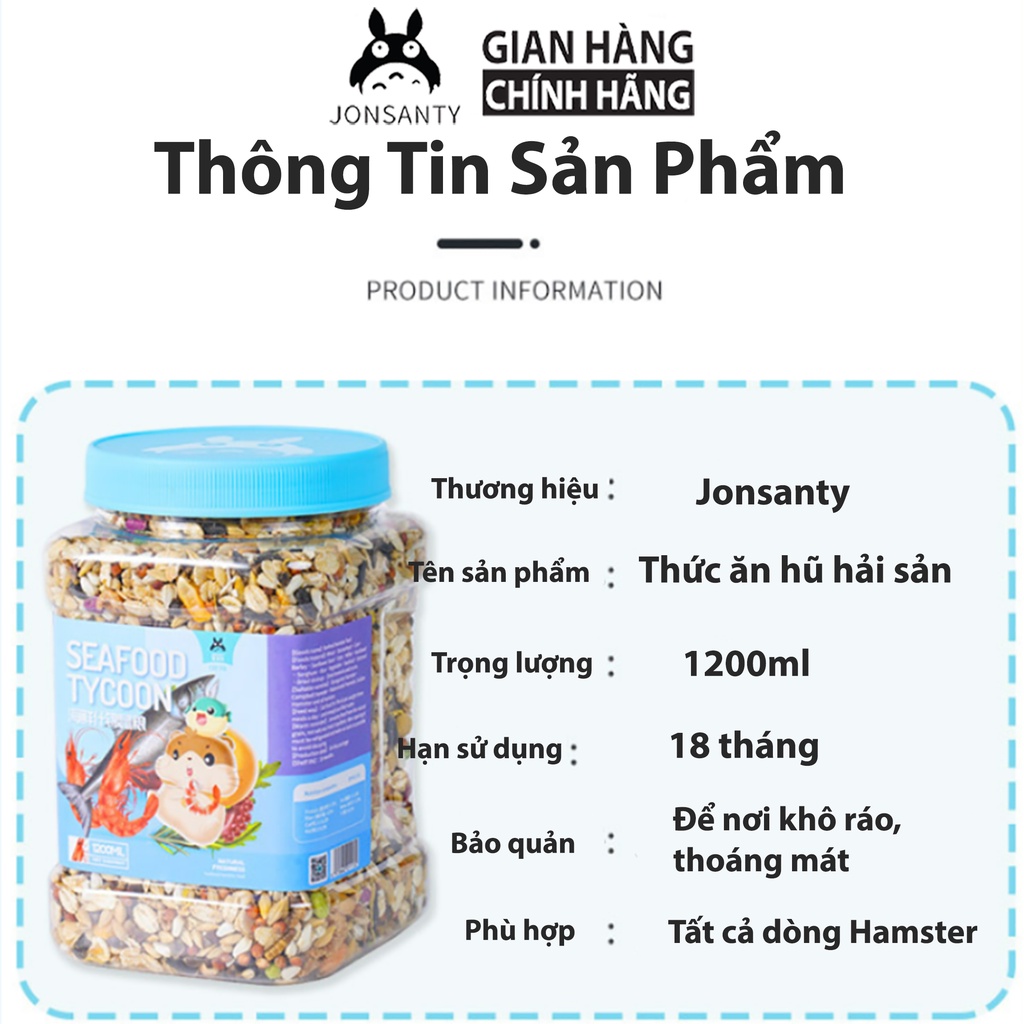 Đồ ăn chuột hamster hãng JONSANTY ngũ cốc hải sản hàm lượng dinh dưỡng cao thức ăn vỗ béo cho các dòng hamster CST113