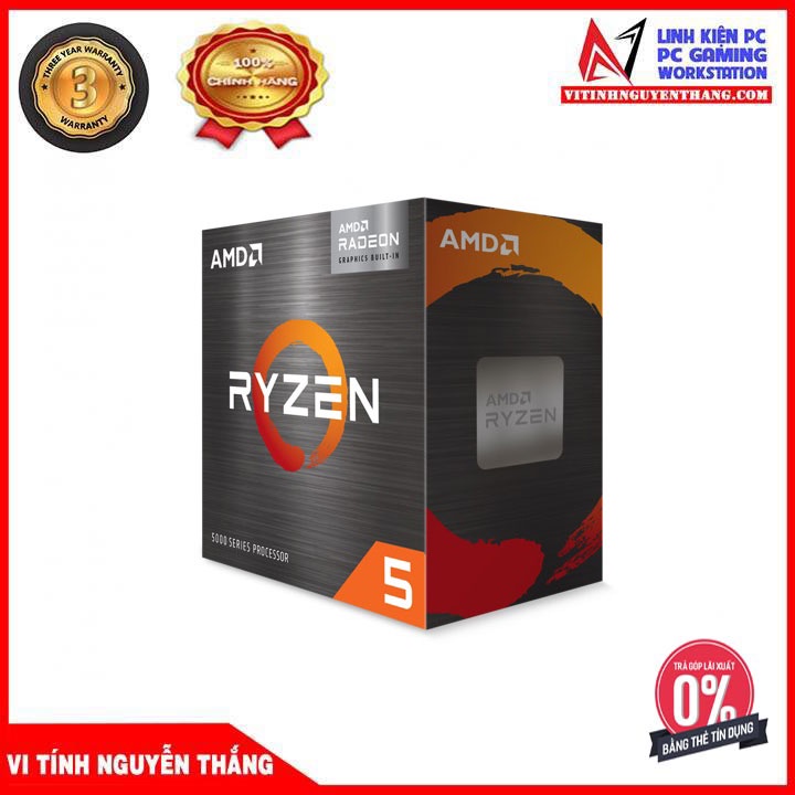 Cpu bộ vi xử lý AMD RYZEN 5 5600G (UP TO 4.4GHZ/19MB / 6 C, 12 T/ 65W ) NEW chính hãng