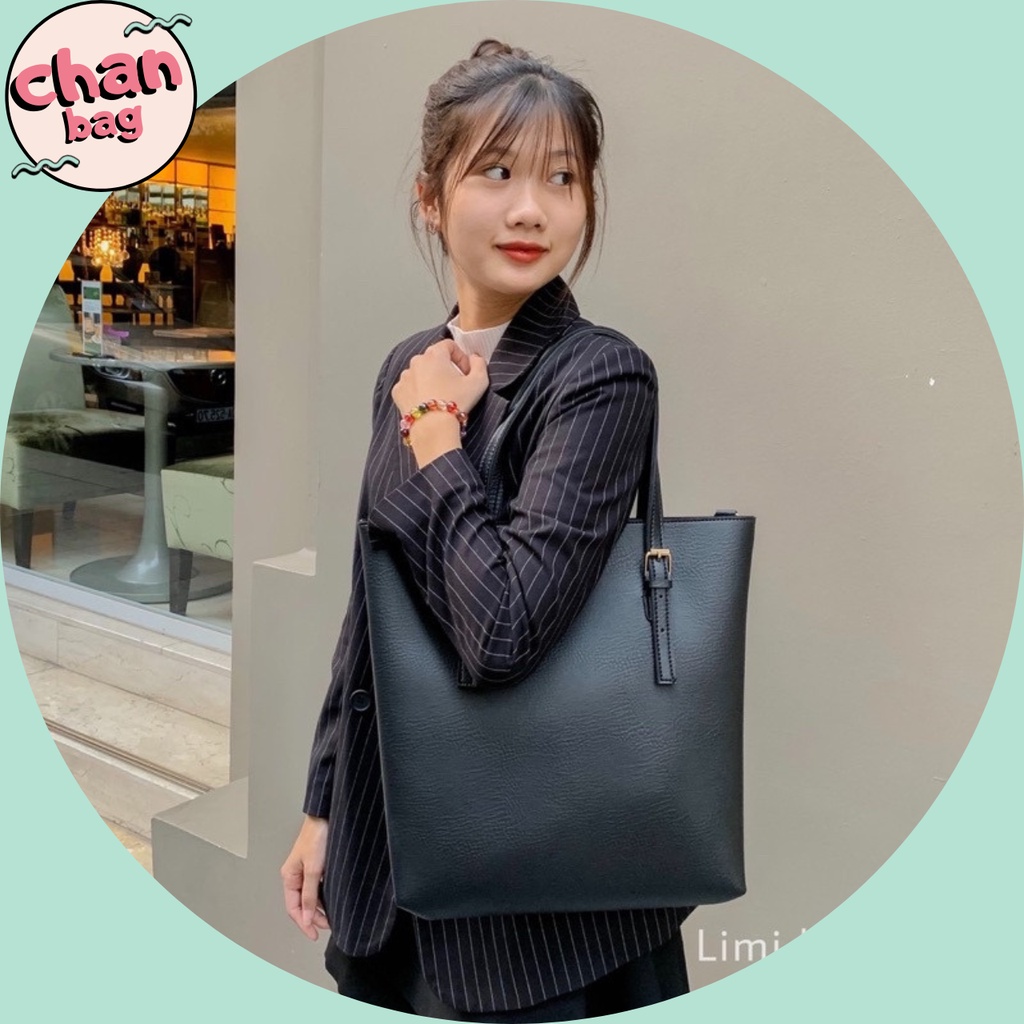 Túi Tote Đựng Vừa A4 Ba Màu, Túi Xách Công Sở Trơn Da Mềm Siêu Hot - Chan Bag CB338