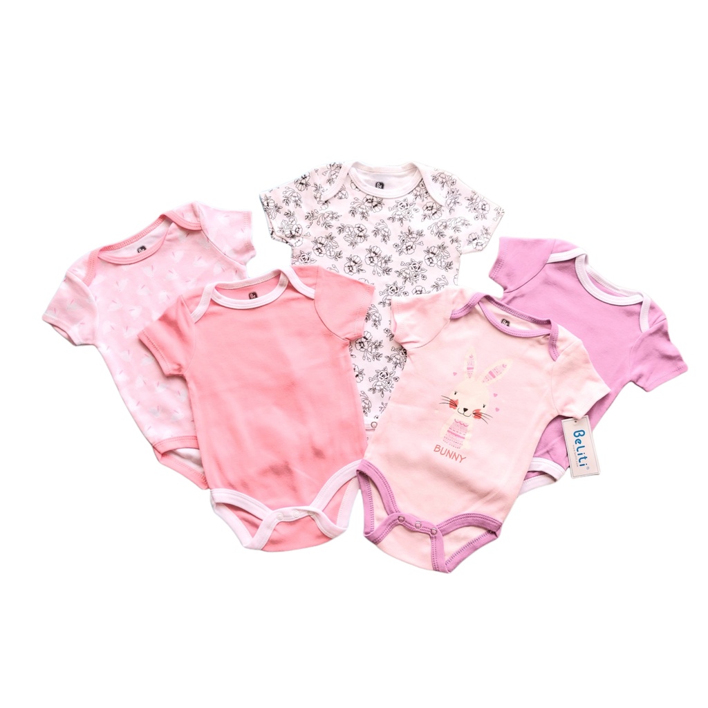 Set 5 chiếc body chip ngắn tay xuất dư cho bé trai bé gái