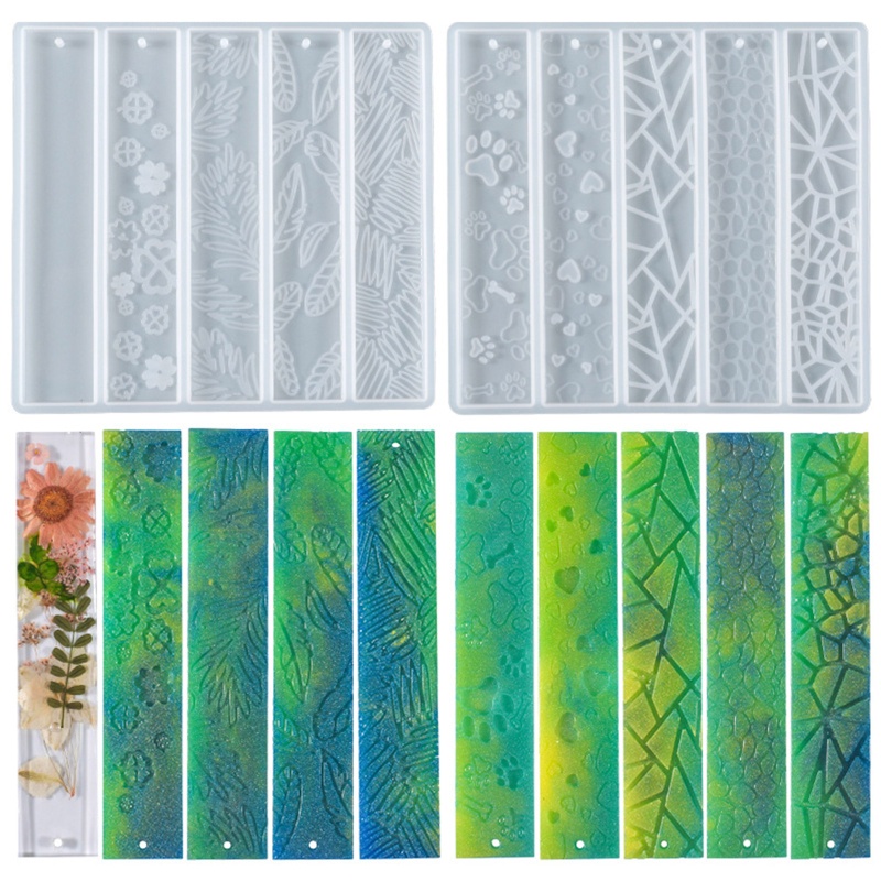 1/2 Khuôn Đánh Dấu Trang Sách Bằng Silicone Hình Chữ Nhật Phối Tua Rua
