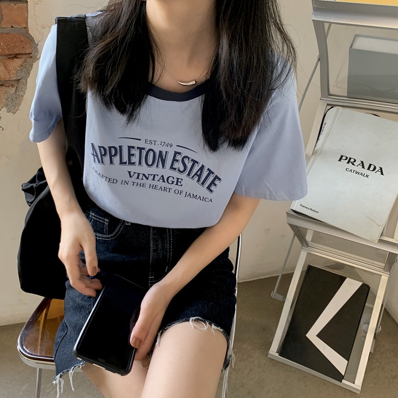 Áo Thun Nữ Cổ Tròn Ngắn Tay In Họa Tiết 44883