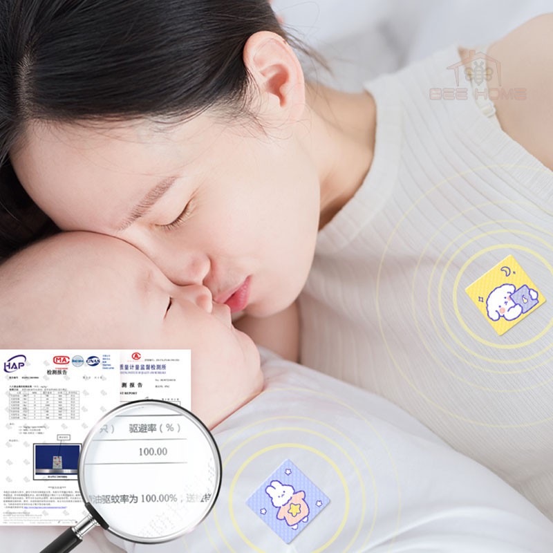 (Mới)Combo 12 Miếng Dán Chống Muỗi, Côn Trùng Cho Bé, Hương Thảo Dược Thiên Nhiên, An Toàn, Tiện Dụng_BEEHOME