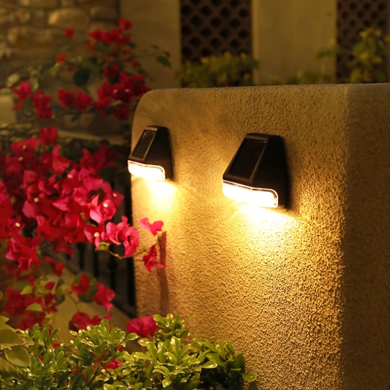 Đèn Led Gắn Tường Sử Dụng Năng Lượng Mặt Trời Ánh Sáng Trắng Ấm Chống Thấm Nước Trang Trí Sân Vườn Ngoài Trời