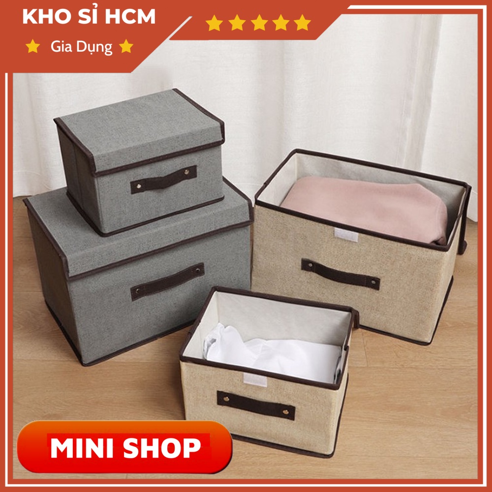 Combo 2 Hộp Vải Đựng Đồ Tiện Ích Có Nắp Đậy MINISHOP HA07