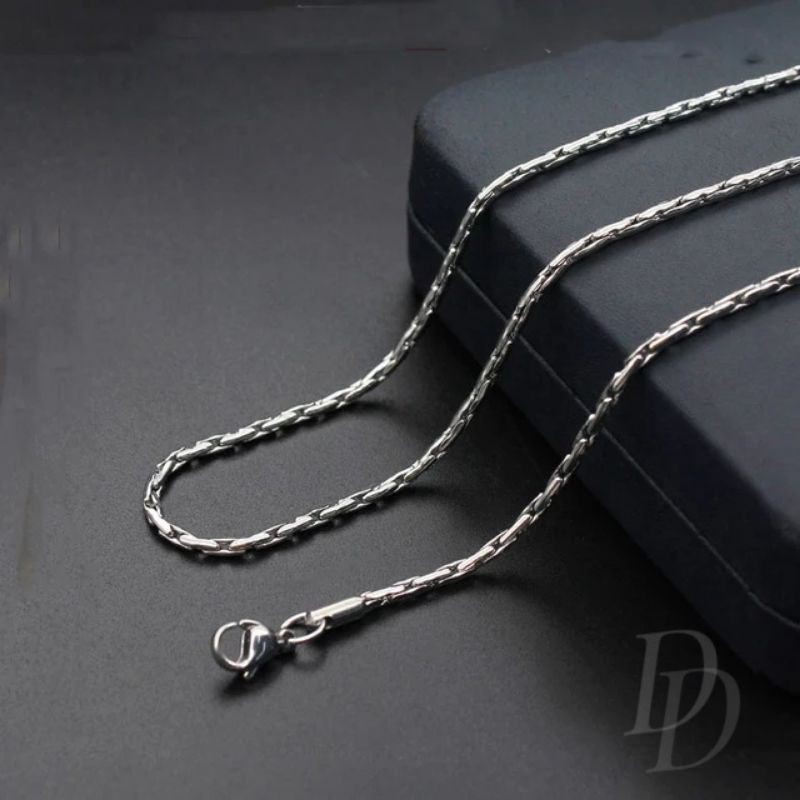 Dây Chuyền Mặt Hộp Tròn Bằng Inox Cao Cấp Cho Nam Nữ