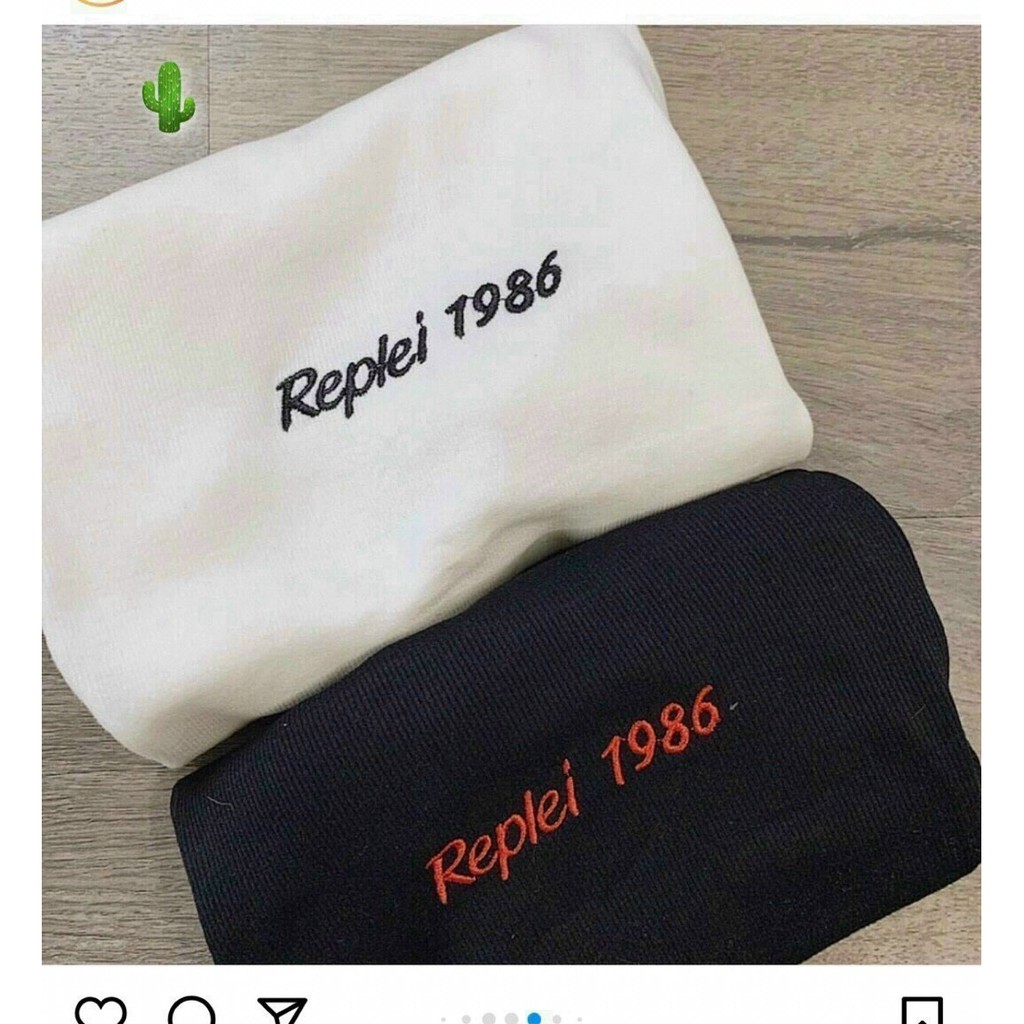 Áo thun pc tay ngắn ôm body cổ lọ chất borip đẹp trước thêu chữ xinh