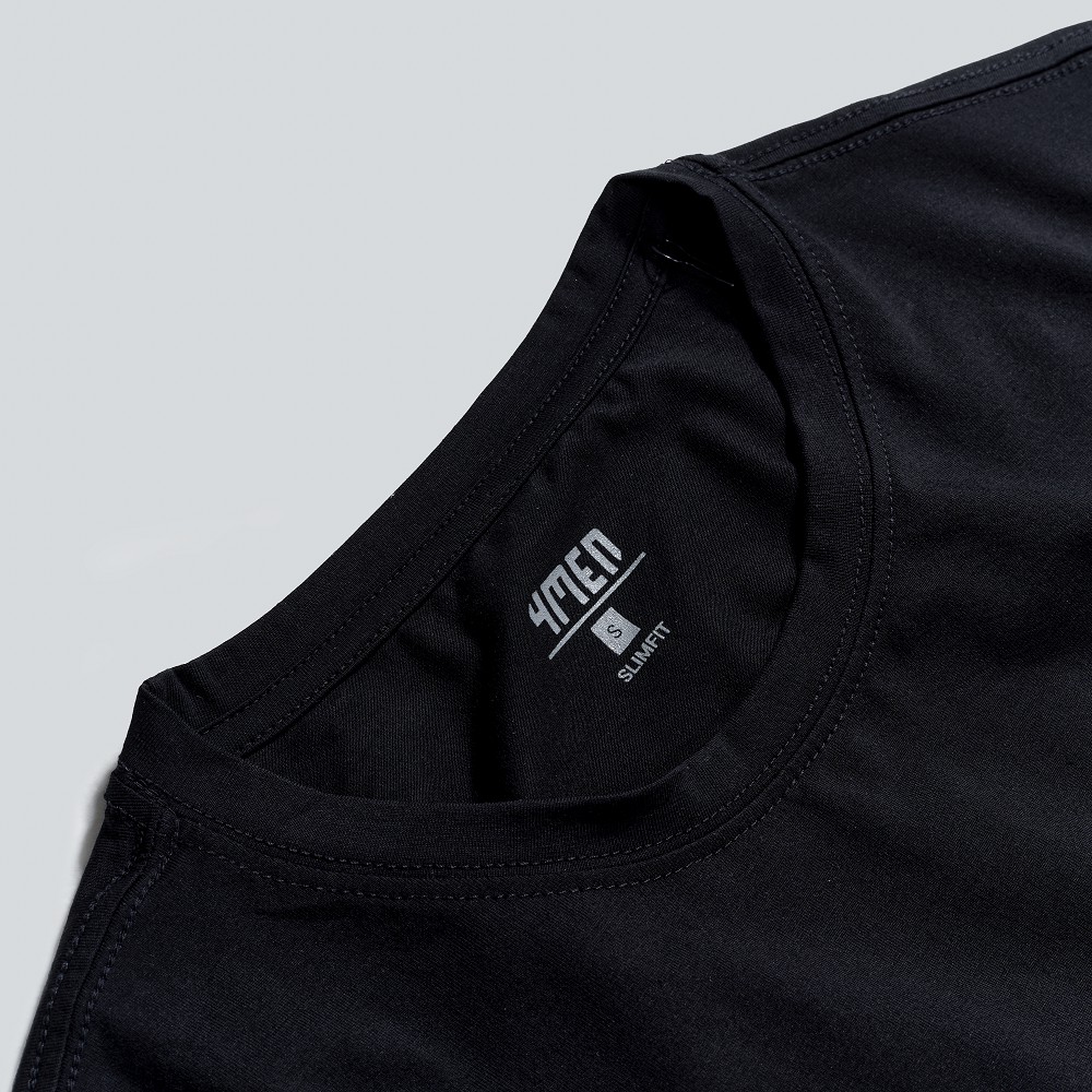 Áo thun nam cotton cao cấp 4MEN AT047 cổ tròn, ngắn tay, form suông, vải cotton dày dặn, thoáng mát, in chữ ngực trái | BigBuy360 - bigbuy360.vn