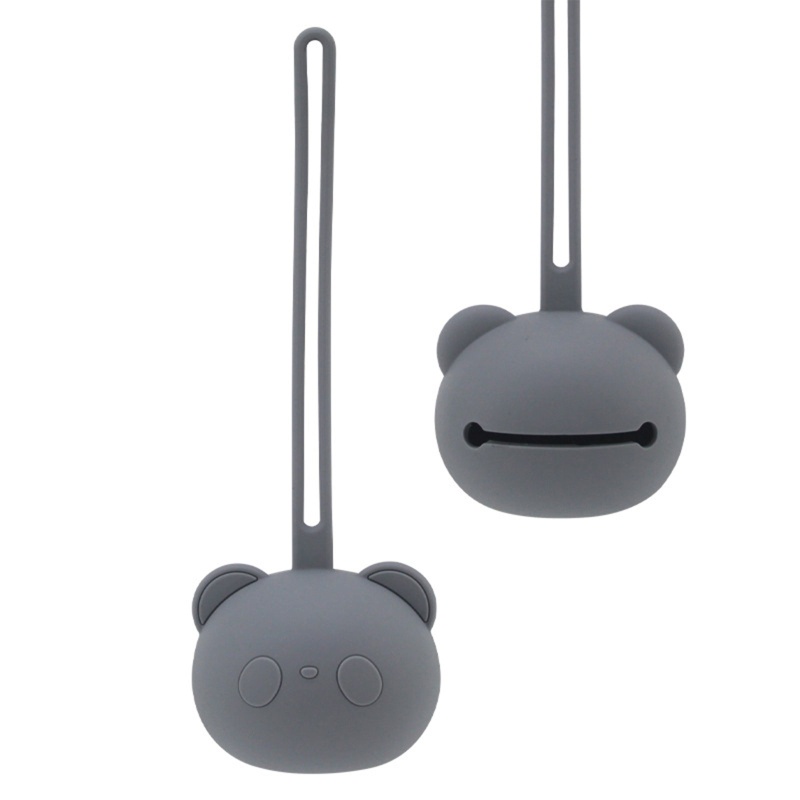 Giá Đỡ Núm Ti Giả Bằng Silicon Hình Gấu Trúc Hoạt Hình Chống Bụi Cho Bé Sơ Sinh