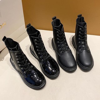 Giày Boot Da Bóng Cá Tính , Bốt Cá Tính Ulzzang
