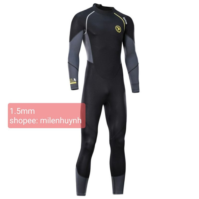Bộ bơi giữ nhiệt zcco 1.5mm liền thân tay dài MF201 giữ ấm, cản gió, tránh sứa dành cho nam từ 50-85kg