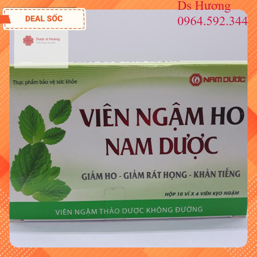 Viên Ngậm Ho Nam Dược - Giảm Ho, Giảm Rát Họng, Khàn Tiếng - Viên Ngậm Thảo Dược Không Đường - Hộp 40 viên