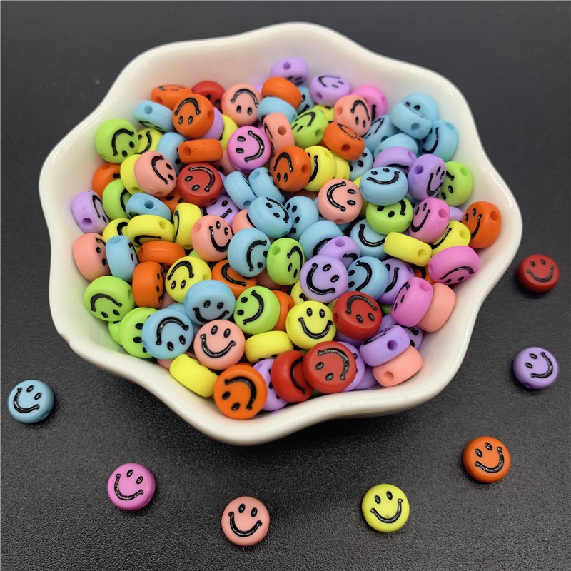 Bộ 100 Hạt Nhựa Hình Oval 4x7mm Làm Trang Sức DIY Charms