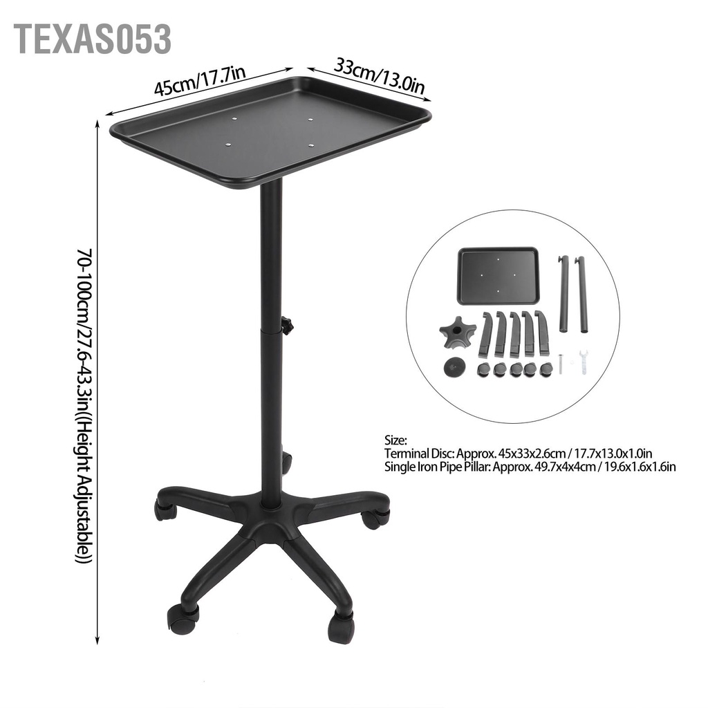 Hàng HOT Xe Đẩy làm tóc salon/ làm đẹp bằng nhôm có bánh xe thể điều chỉnh dễ dàng lắp ráp【Texas053】