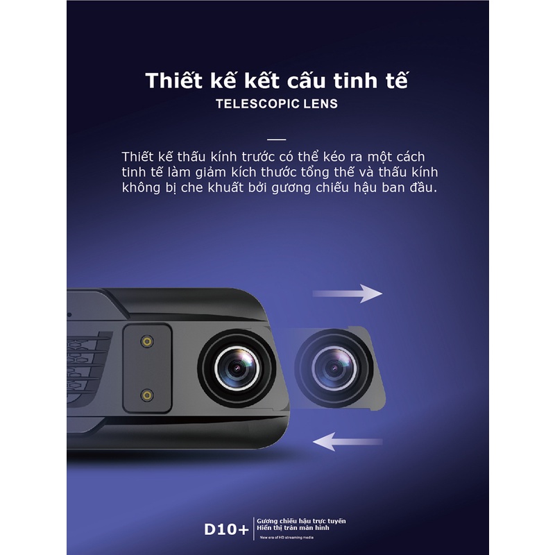 Camera Hành Trình Ô Tô Acumen D10+ Camera Hành Trình Gương Full HD, BH 12 tháng